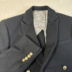 MANGANO Blazer Jacket Women's Size 46 Gold Nautical Anchor Buttons Made in Italy